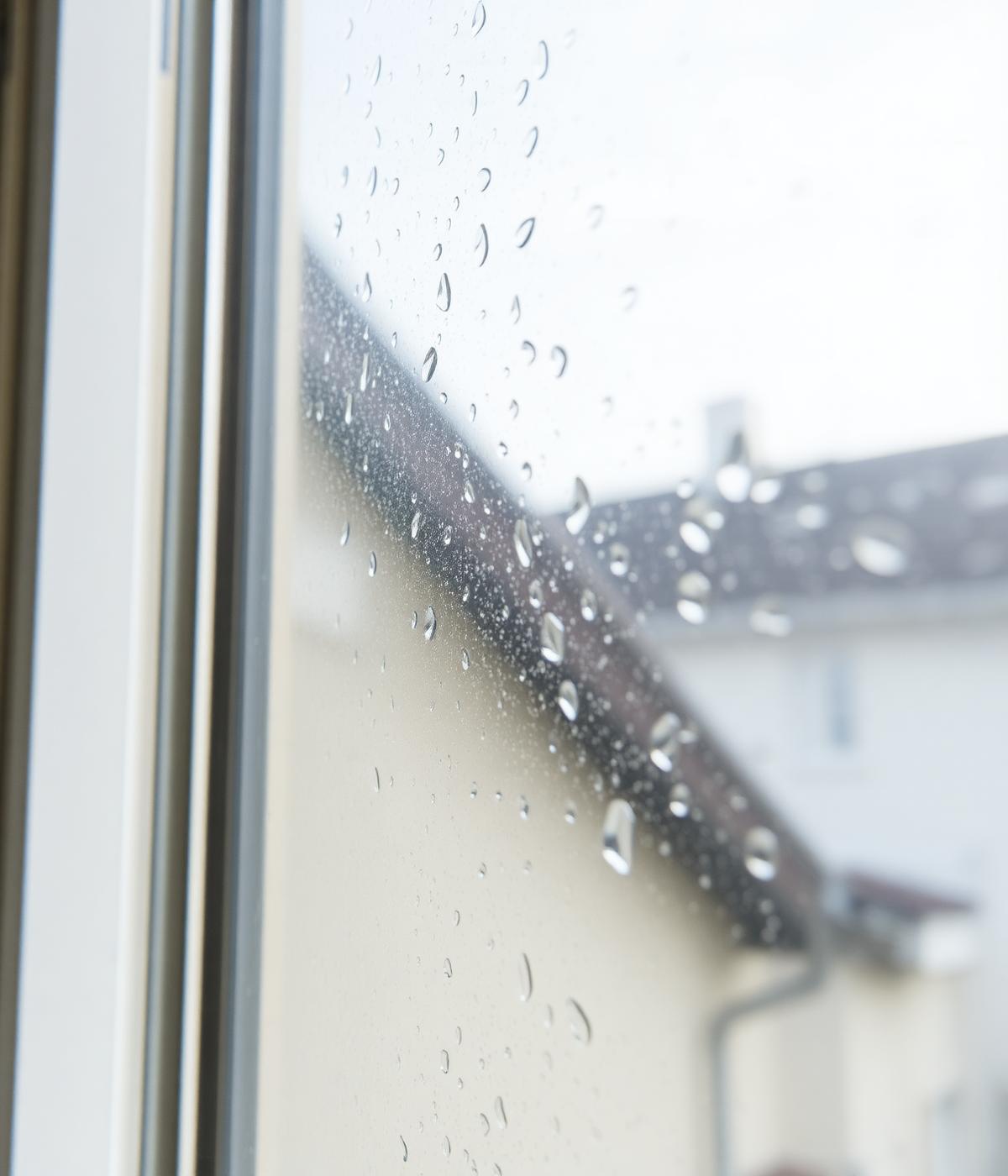 Condensation on a residential window — moisture intrusion example